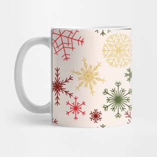 Falling Snowflakes - Gilded Traditions - Minimalist Colorful Holidays Mug